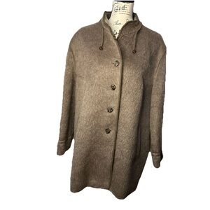 BB-Modell Vintage Llama Alpaca Wool Blend Long Button Down Coat Western Germany